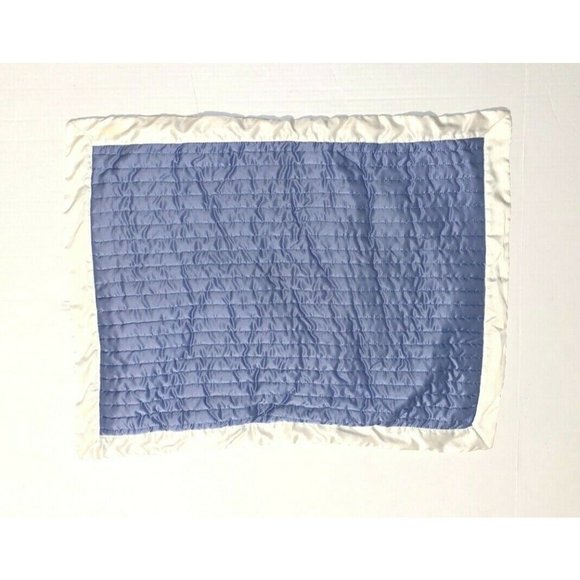 1 Single Channel Stitch Satin Sham Blue White Tan Border Luxury Pillowcase